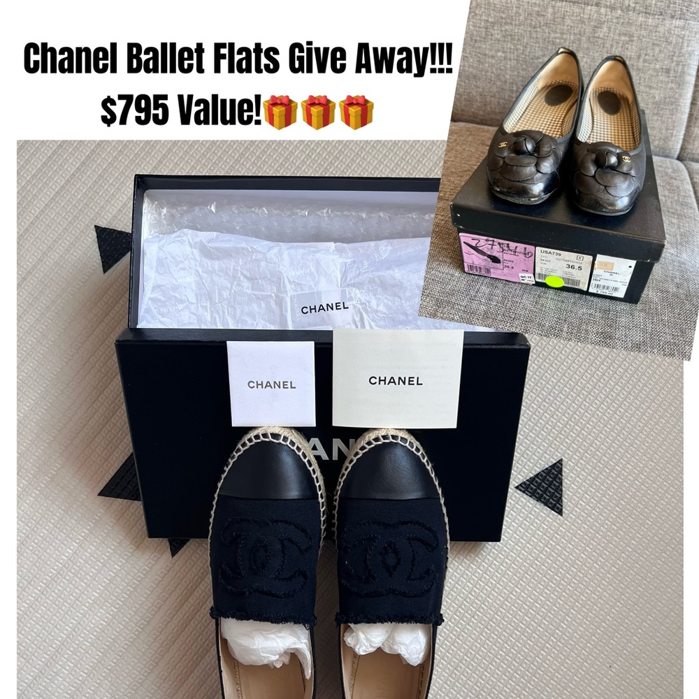 Chanel Espadrilles 100% Auth Brand New Size 37 and Flats give away! $795 value